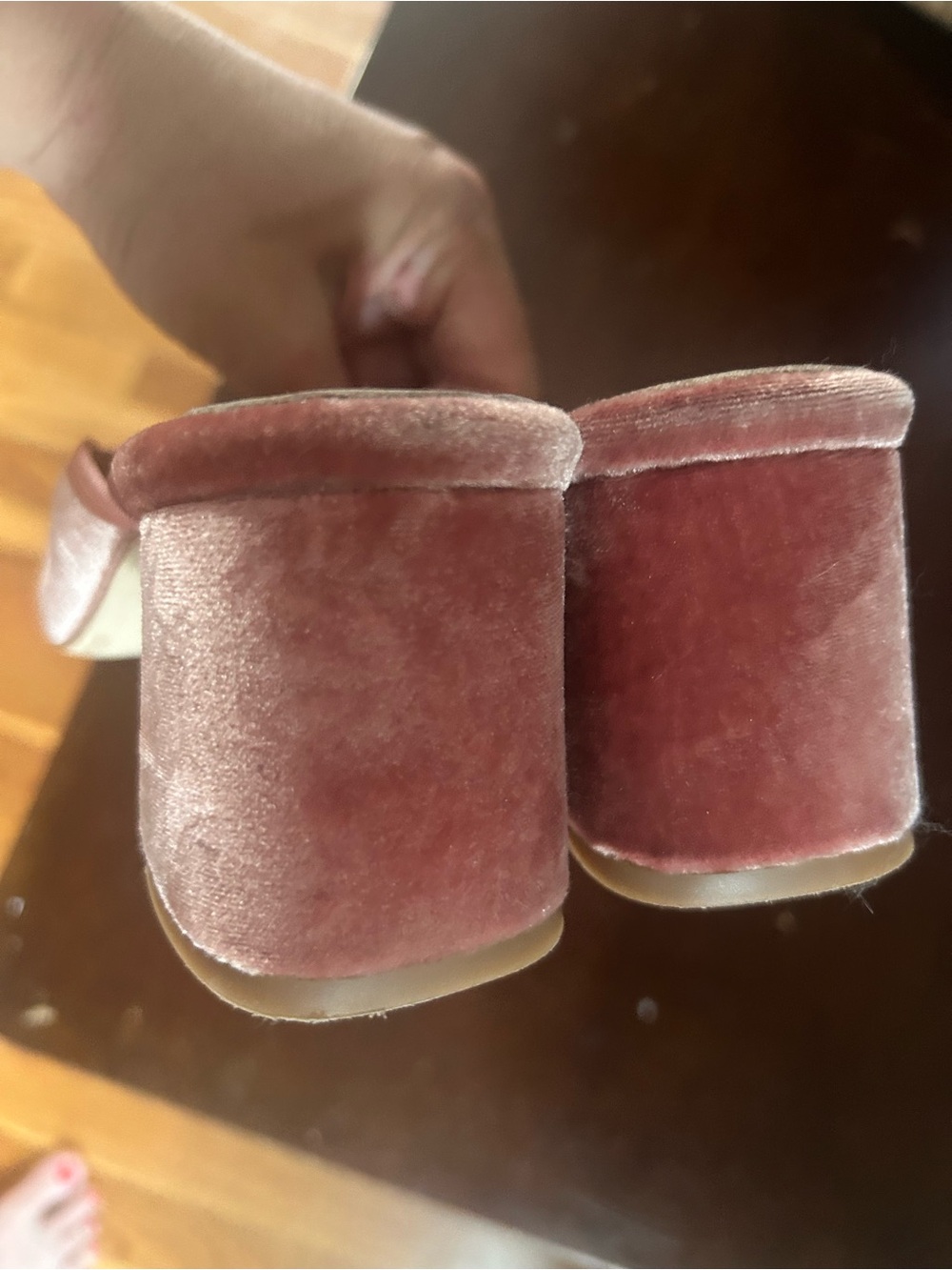 Tuckernuck Blush Velvet Tilda Mules - Picture 3 of 8